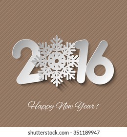 Vector Happy New Year background with paper cuttings