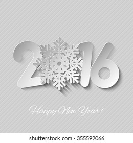 Vector Happy New Year background with paper cuttings