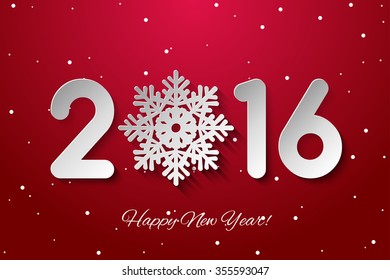 Vector Happy New Year background with paper cuttings
