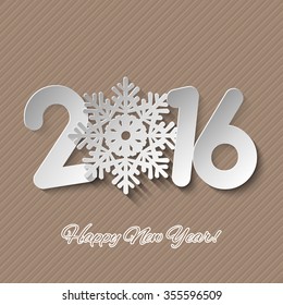 Vector Happy New Year background with paper cuttings
