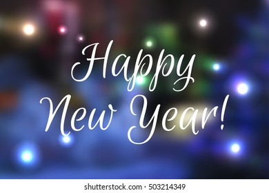 Vector Happy New Year - blurred background