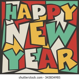 vector  happy new year card