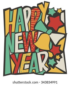 vector  happy new year card