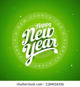 Vector Happy New Year custom 3d hand lettering typographic design. Elements are layered separately in vector file.