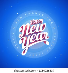 Vector Happy New Year custom 3d hand lettering typographic design. Elements are layered separately in vector file.