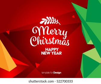 Vector Happy New Year Design - Merry Christmas - Design for calendar, postcard, poster, banner and screen