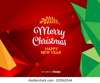 Vector Happy New Year Design - Merry Christmas - Design for calendar, postcard, poster, banner and screen