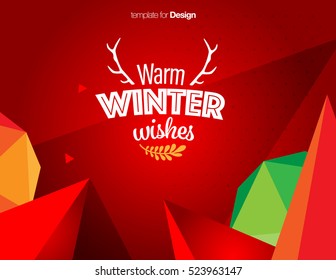 Vector Happy New Year Design - Merry Christmas - Design for calendar, postcard, poster, banner and screen