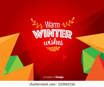 Vector Happy New Year Design - Merry Christmas - Design for calendar, postcard, poster, banner and screen
