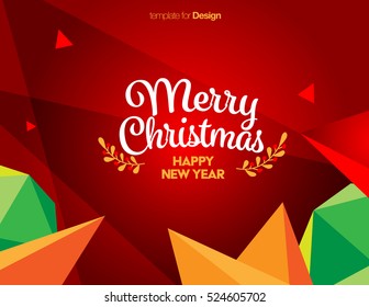 Vector Happy New Year Design - Merry Christmas - Design for calendar, postcard, poster, banner and screen