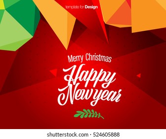 Vector Happy New Year Design - Merry Christmas - Design for calendar, postcard, poster, banner and screen