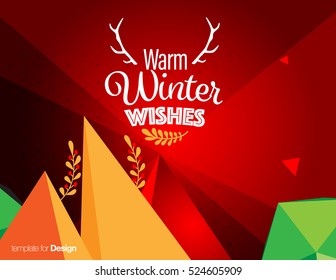 Vector Happy New Year Design - Merry Christmas - Design for calendar, postcard, poster, banner and screen