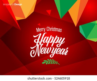 Vector Happy New Year Design - Merry Christmas - Design for calendar, postcard, poster, banner and screen