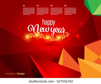 Vector Happy New Year Design - Merry Christmas - Design for calendar, postcard, poster, banner and screen