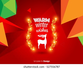 Vector Happy New Year Design - Merry Christmas - Design for calendar, postcard, poster, banner and screen