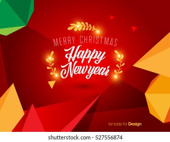 Vector Happy New Year Design - Merry Christmas - Design for calendar, postcard, poster, banner and screen