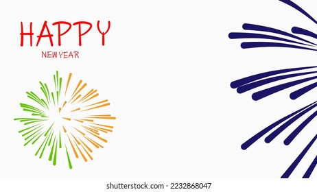 Año nuevo feliz de los vectores con diseño de tarjeta de Firework