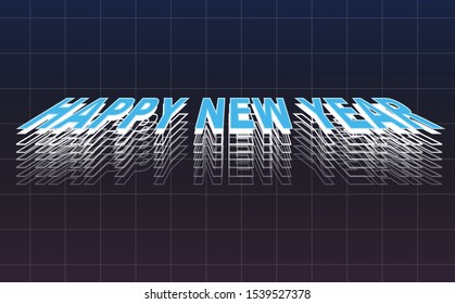 Vector  happy new year graphic design. Retro vintage.  - Retro style 