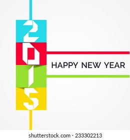 Vector Happy New year greeting card with stylish text.