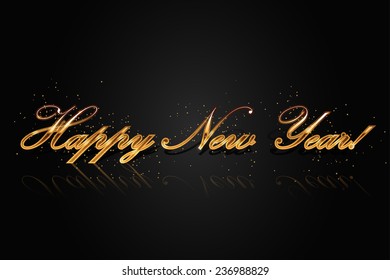 Vector Happy New Year Greeting Card Template, Holiday Glitter Banner