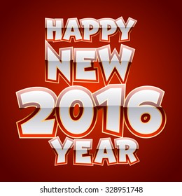 Tarjeta de saludo de Año Nuevo Vector Happy con fuente brillante original