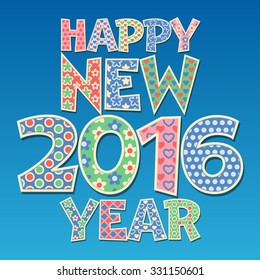 Vector  Happy new year greeting card with  redneck style text