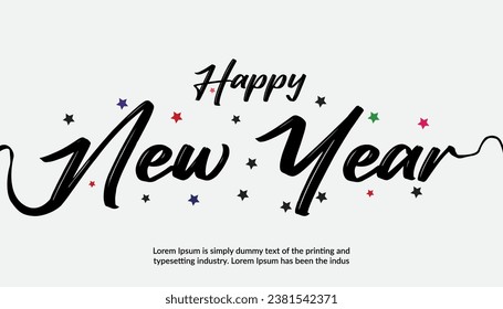 Vector happy new year lettering.