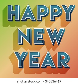 vector happy new year long shadow christmas card