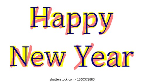 Vector Happy New Year in mass fonts style