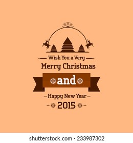 Vector happy new year, merry Christmas greeting and invitation card.