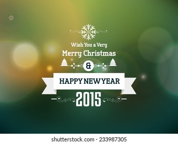 Vector happy new year, merry Christmas greeting and invitation card.