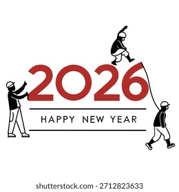 Vector de feliz año Nuevo sobre fondo blanco