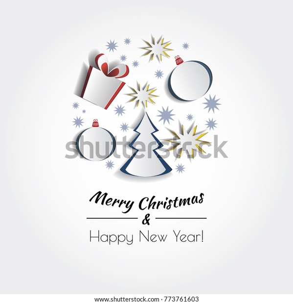 Vector Happy New Year Poster Cutout Stock Vector Royalty Free