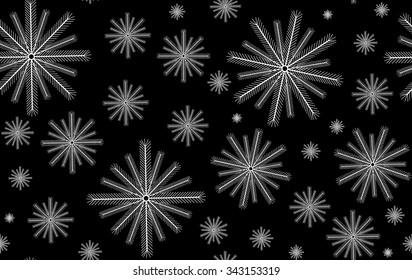 Vector Happy New Year seamless pattern with decorative snowflakes