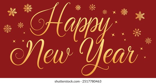 Vetor feliz novo ano título. Pode ser usado como fundo para páginas web, cartões postais, impressões, cartazes, padrões, design de embalagem, convites, cartões de saudação, design têxtil, adesivos, e assim por diante.