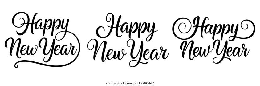Vector happy new year title. Can be used as background for web pages, postcards, prints, posters, patterns, packaging design, invitations, greeting cards, textile design, stickers, and so on.