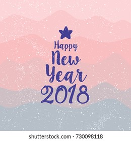 Vector Happy New Year tree of holidays lettering. Text for invitation and greeting card, prints and posters. 
