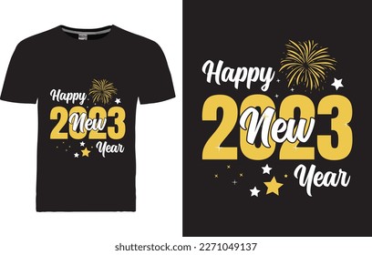 plantilla de diseño de camisetas de vectores Happy New year