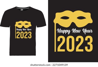 vector Happy  New year T-shirt Design Template