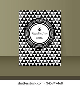 vector happy new years card vintage design 