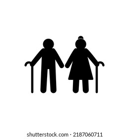 Vector Happy Old Couple Icon