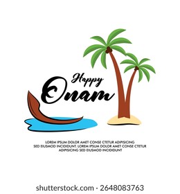 Vector feliz onam diseño con fondo blanco feliz Anuncio diseño Ilustración vectorial 