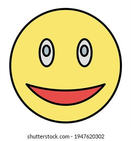 Vector Happy Outline Icon Design
