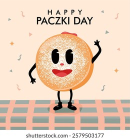 vector happy paczki day poster template