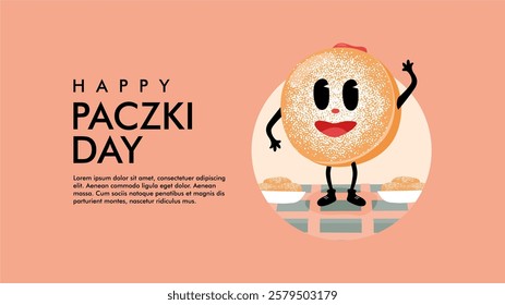 vector happy paczki day poster template