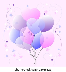 A vector happy party balloon illustration in pastel colors.
