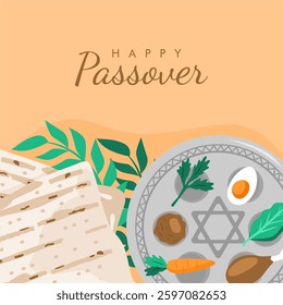 vector happy passover poster template