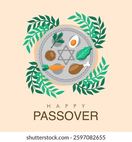 vector happy passover poster template