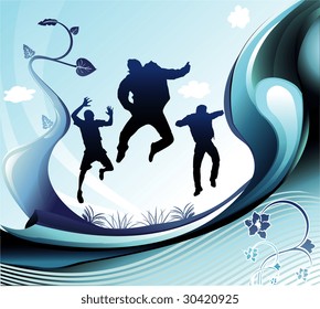 vector happy people illustration