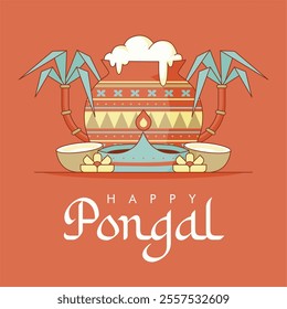 vector happy pongal background template 